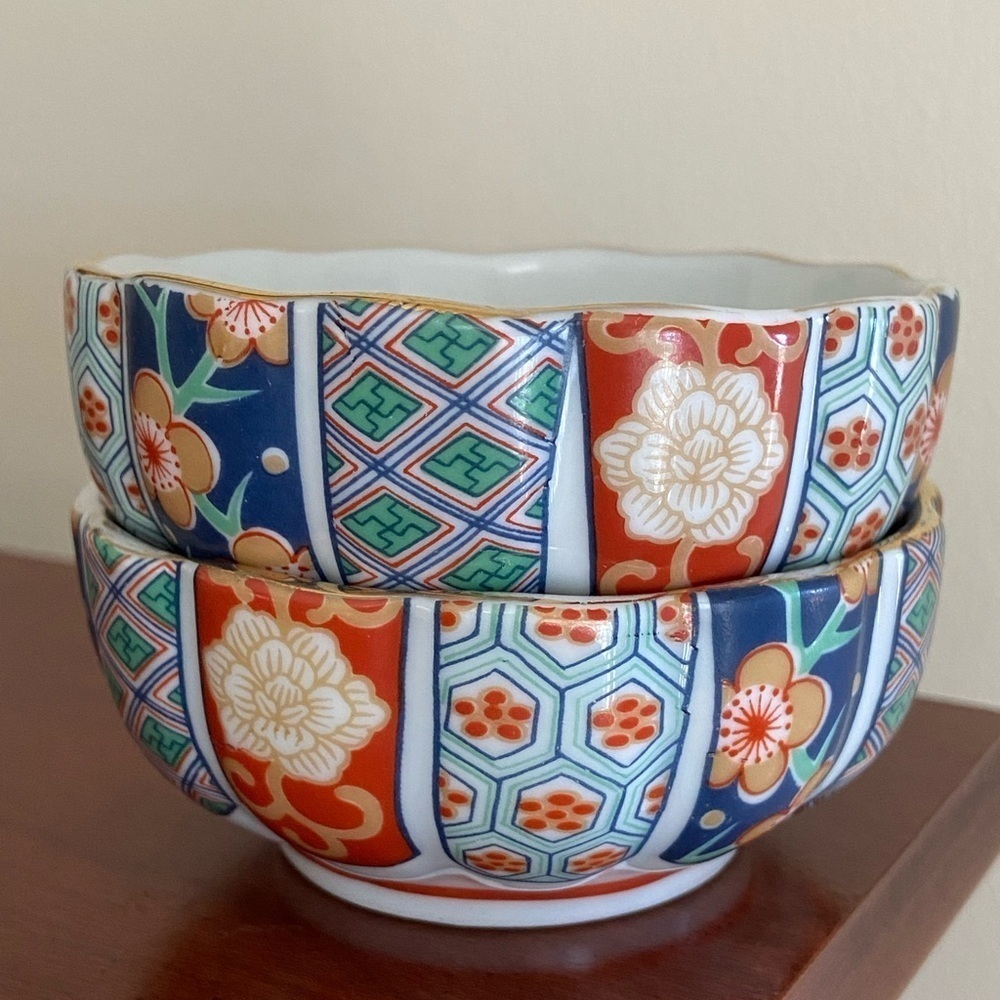🩷 Set of 2 Vintage Imari Fan Nut Bowl by Arita, Made in Japan - Picture 12 of 12